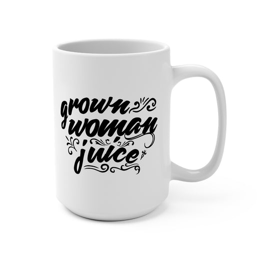 White Grown Woman Juice Mug 15oz