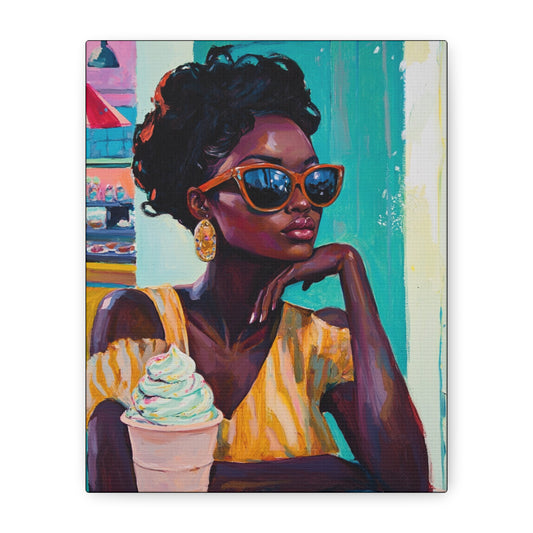 Gloomy Sundae | Canvas Art | African American Nostalgic Art