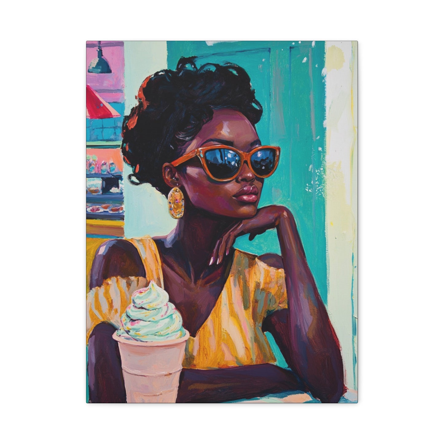 Gloomy Sundae | Canvas Art | African American Nostalgic Art