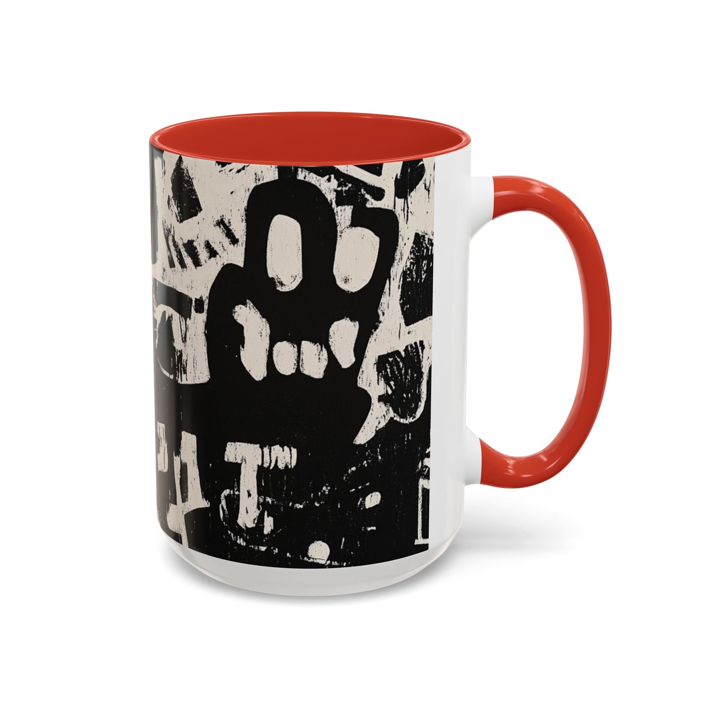 “Black Glyphs” Ceramic Accent Mug – 11oz / 15oz-