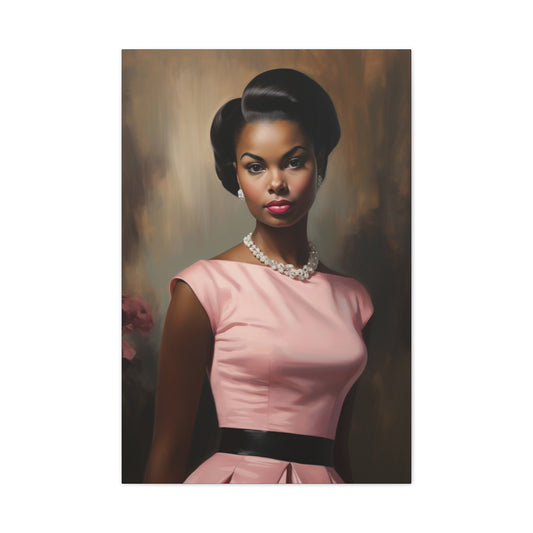 Ophelia - Vintage Glamour Canvas Art Print - Stretched Matte 1.25"