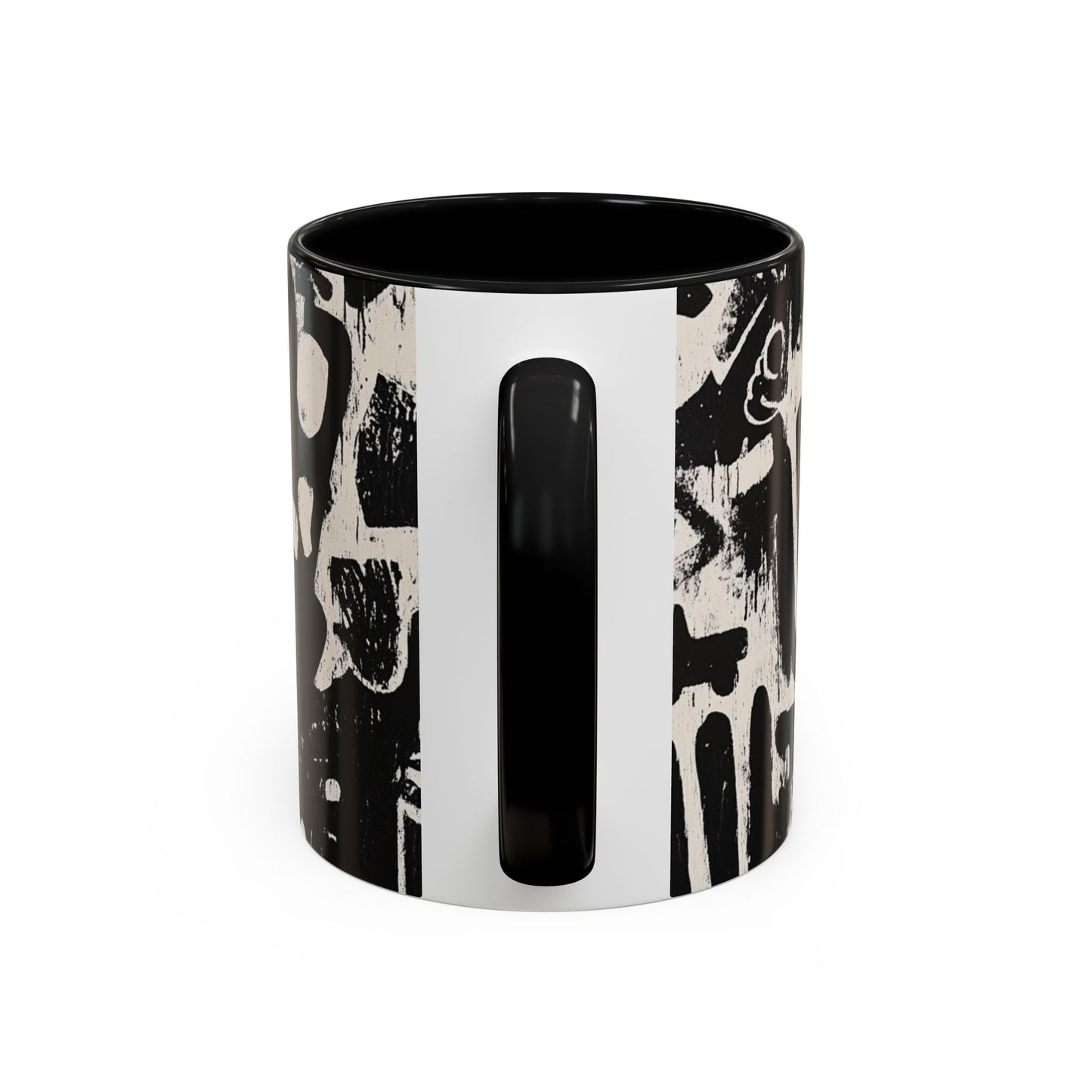 “Black Glyphs” Ceramic Accent Mug – 11oz / 15oz-