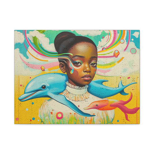 Pastel Daydream - Elegant Stretched Canvas Art - AfroFuturist Daydream on Canvas