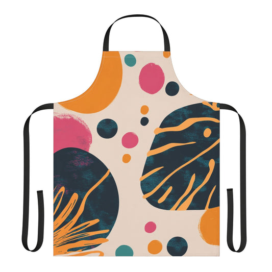Colorful Artistic Apron with 2-Color Straps - Perfect for Cooking & Crafting