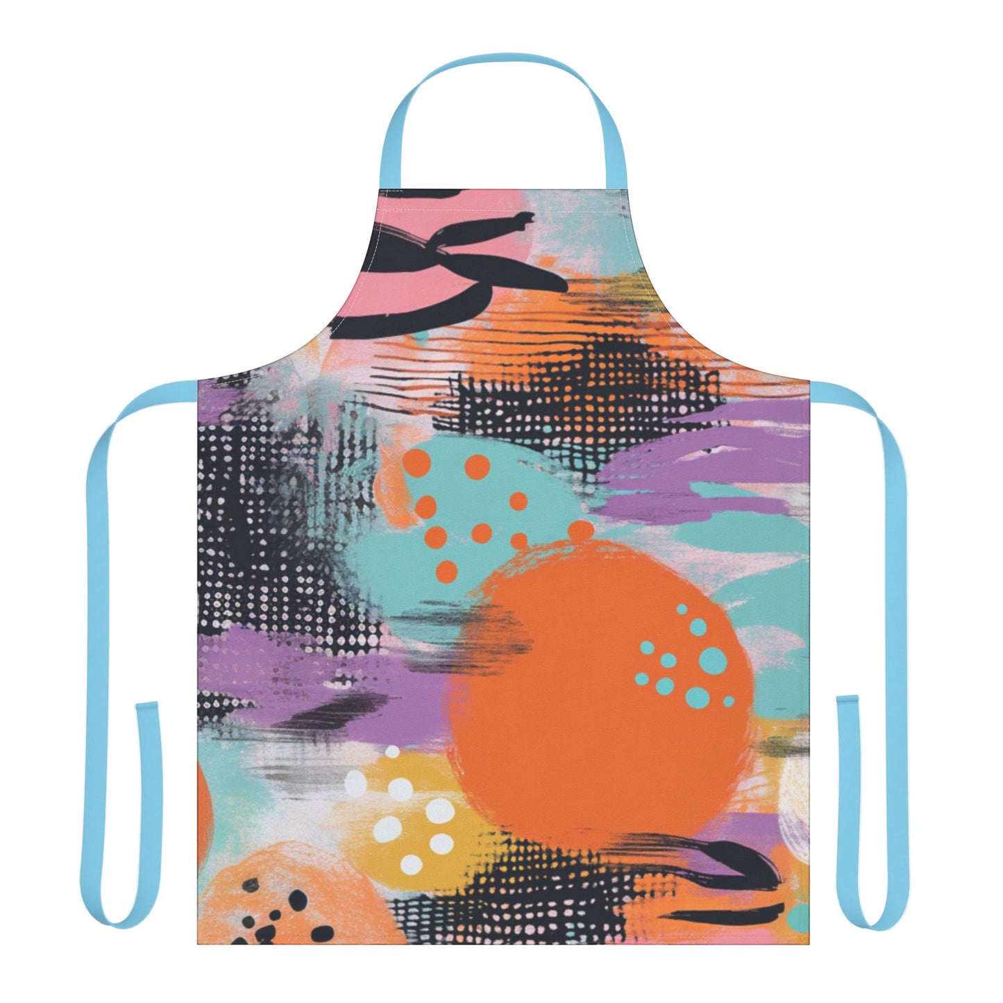 Abstract Apron No. 3 | Colorful Artistic Apron with 3-Color Straps | Perfect for Cooking & Crafting