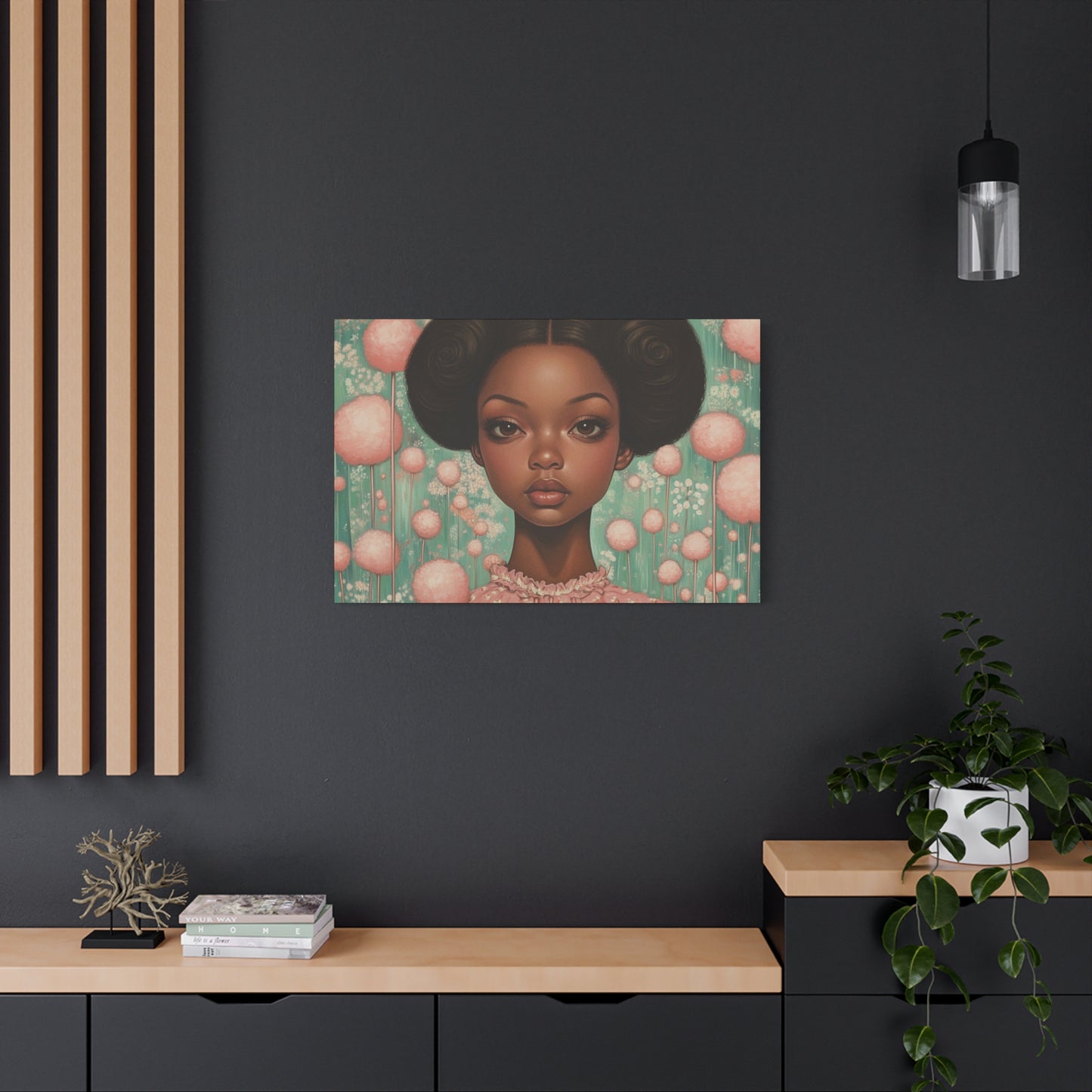 Cotton Candy Dreamscape – Afro-Puff Fantasy Art Print