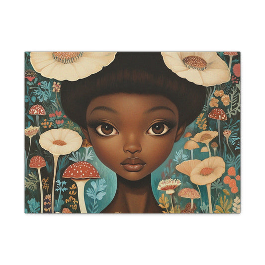 Forest Bloom – Afro-Fairy Garden Canvas Wall Art -  Stretched Canvas Art - AfroFuturist Daydream on Canvas