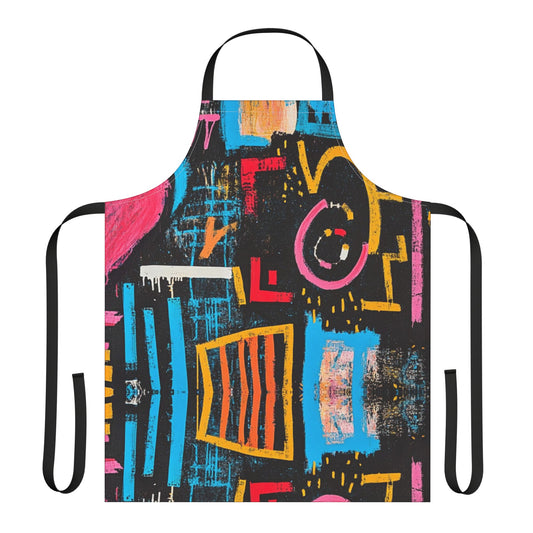 Abstract Apron No. 2 | Colorful Artistic Apron with 2-Color Straps | Perfect for Cooking & Crafting