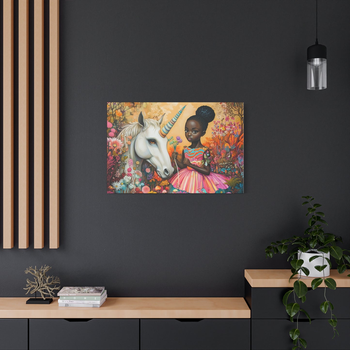 Exegesis - Elegant Stretched Canvas Art - Afro-Surrealism African American Fantasy Art, 1.25" depth
