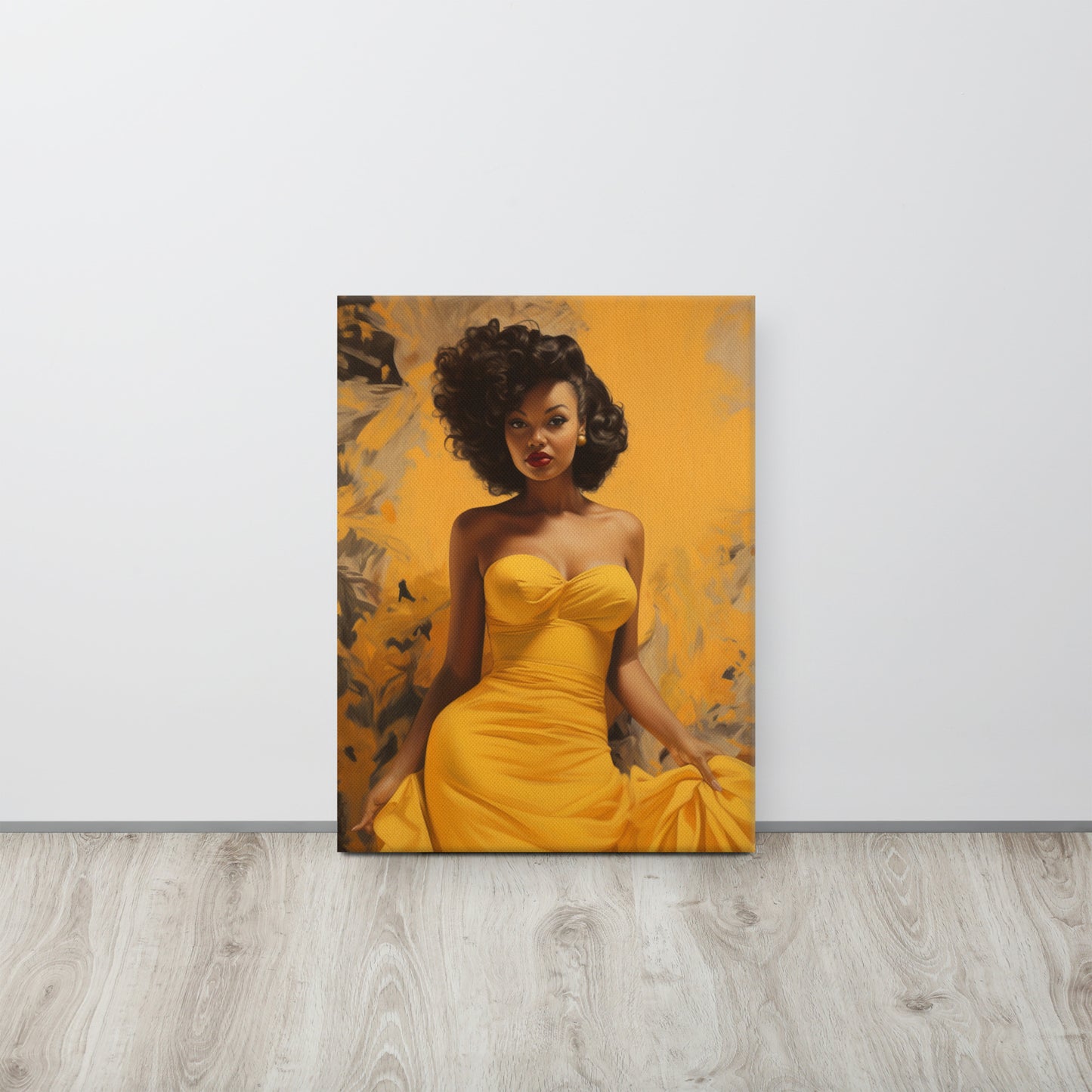 Aurelia | Old Hollywood Glamour Poster Art Print | Yellow Dress | Free Shipping