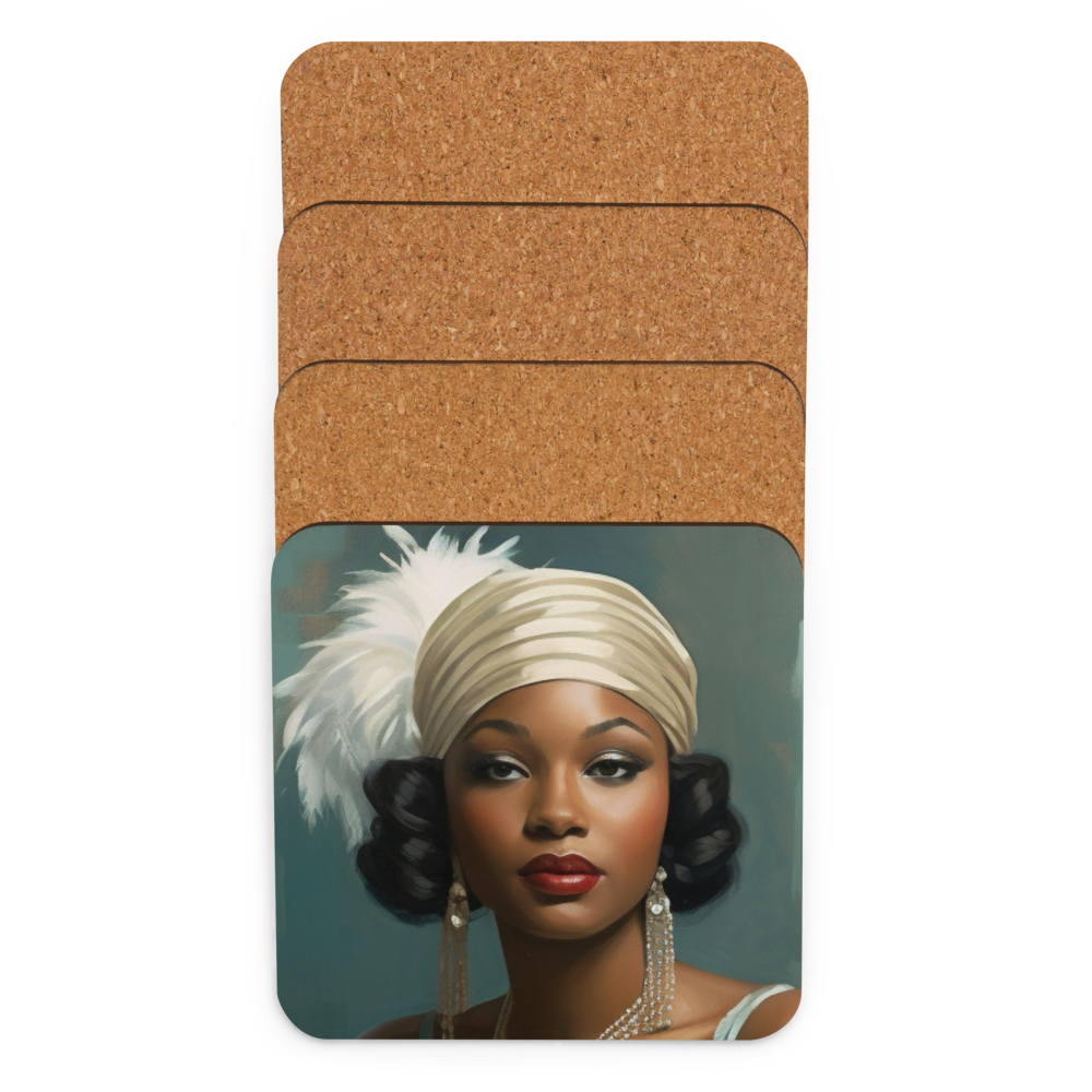 Sabrina | Flapper series | cork-back coaster
